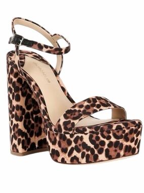 Antonio Melani Sandals Seena Leopard Print Platform Heel Sz 6 NWOB